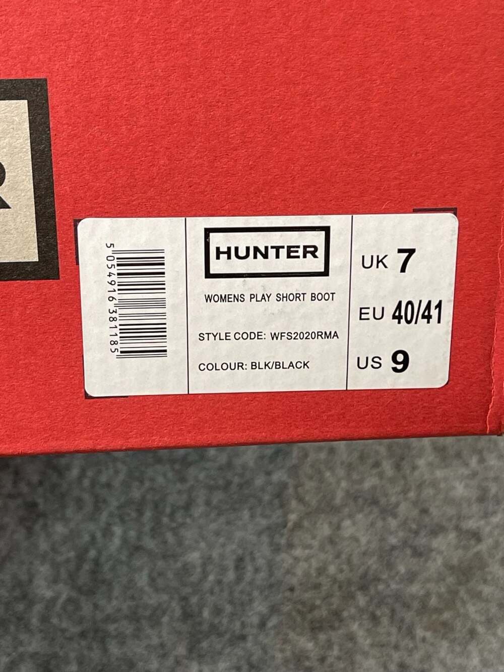 Hunter Play Short Boot Size 9 Black Rain Boots - Picture 8 of 8